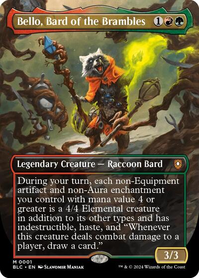 Bello, Bard of the Brambles (Borderless) (Commander: Bloomburrow) Near Mint Foil