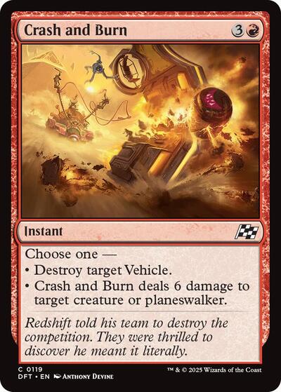 Crash and Burn (Aetherdrift) Near Mint Foil