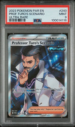 2023 POKEMON PAR EN-PARADOX RIFT 240 PROFESSOR TURO'S SCENARIO UR  PSA 9