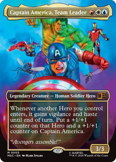 Captain America, Team Leader (Borderless) (Commander: Marvel Super Heroes) Near Mint