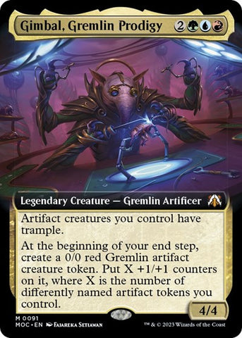 Gimbal, Gremlin Prodigy (Extended Art) (Commander: March of the Machine) Near Mint