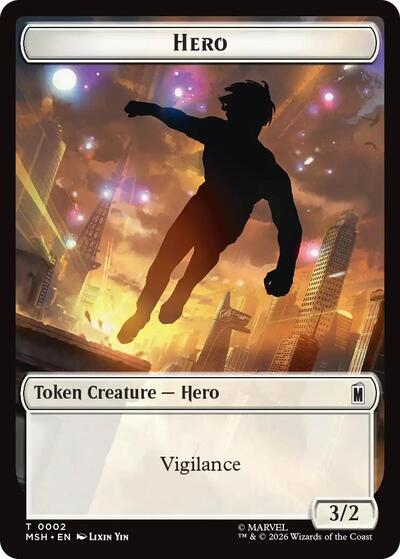 Hero / Robot Villain Double-Sided Token (Marvel Super Heroes) Near Mint Foil