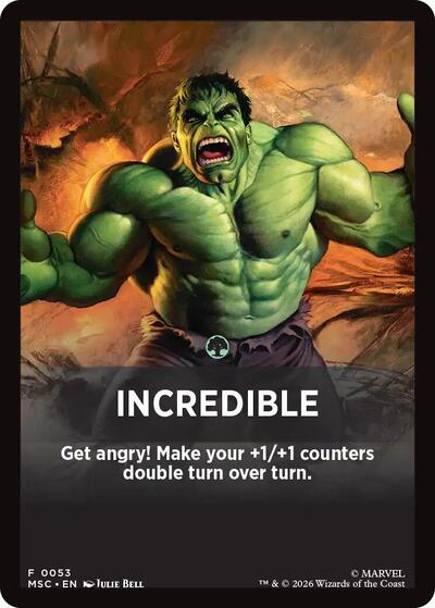 Incredible Theme Card (Commander: Marvel Super Heroes) Near Mint
