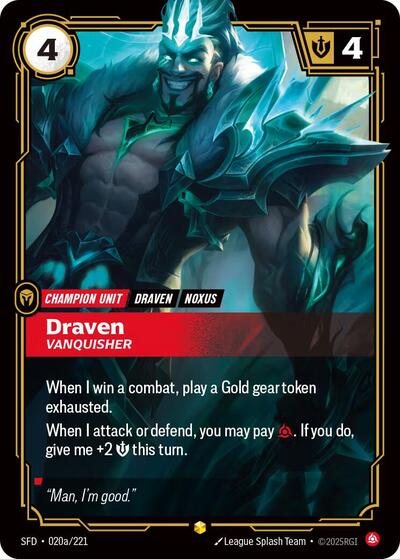 Draven Vanquisher (Alternate Art) (Spiritforged) Near Mint Foil