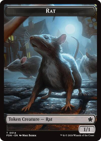 Rat / Zombie Double-Sided Token (Foundations) Near Mint