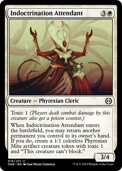 Indoctrination Attendant (Phyrexia: All Will Be One) Near Mint Foil