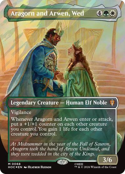 Aragorn and Arwen, Wed (Borderless) (Surge Foil) (The Hobbit: Eternal-Legal) Near Mint Foil