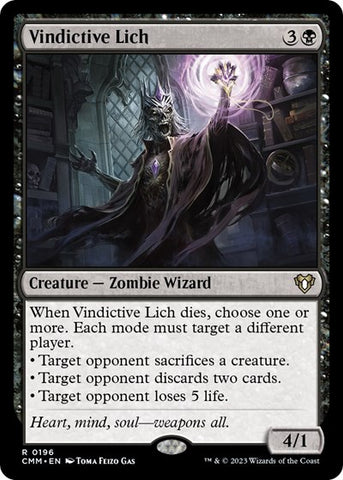 Vindictive Lich (Commander Masters) Near Mint