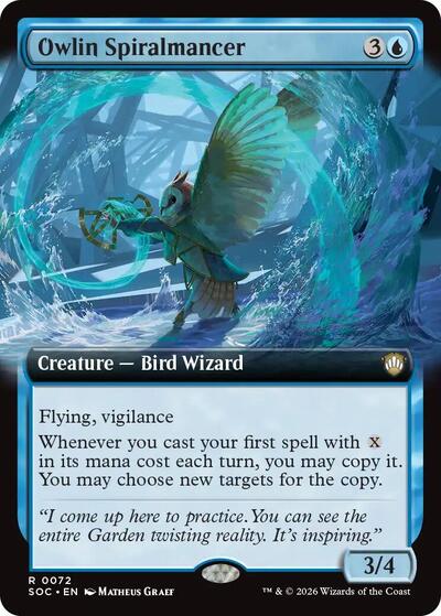Owlin Spiralmancer (Extended Art) (Commander: Secrets of Strixhaven) Near Mint