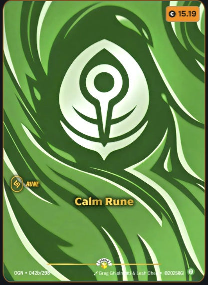 Calm Rune (Riftbound Organized Play Promotional Cards) Near Mint Foil
