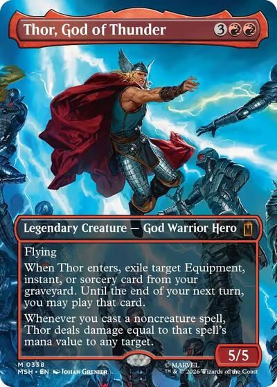 Thor, God of Thunder (Borderless) (0338) (Marvel Super Heroes) Near Mint Foil