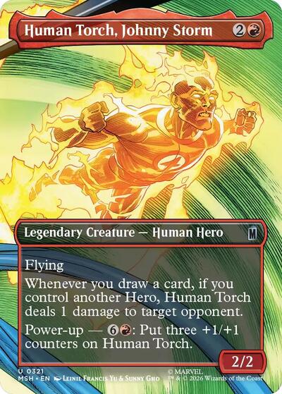 Human Torch, Johnny Storm (Borderless) (Marvel Super Heroes) Near Mint
