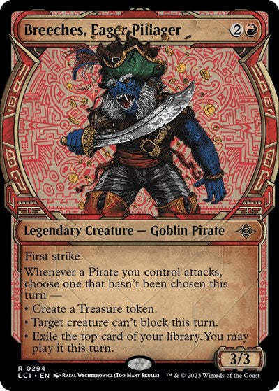 Breeches, Eager Pillager (Showcase) (The Lost Caverns of Ixalan) Light Play Foil