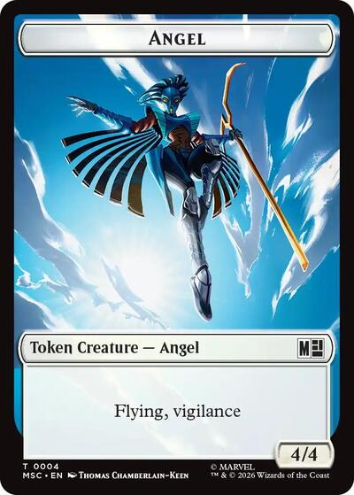 Angel (004) / Vibranium (015) Double-Sided Token (Commander: Marvel Super Heroes) Near Mint