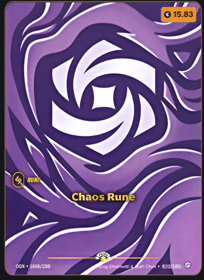 Chaos Rune (Riftbound Organized Play Promotional Cards) Near Mint Foil