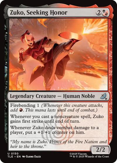 Zuko, Seeking Honor (Avatar: The Last Airbender: Eternal-Legal) Near Mint Foil