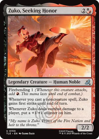 Zuko, Seeking Honor (Avatar: The Last Airbender: Eternal-Legal) Near Mint Foil
