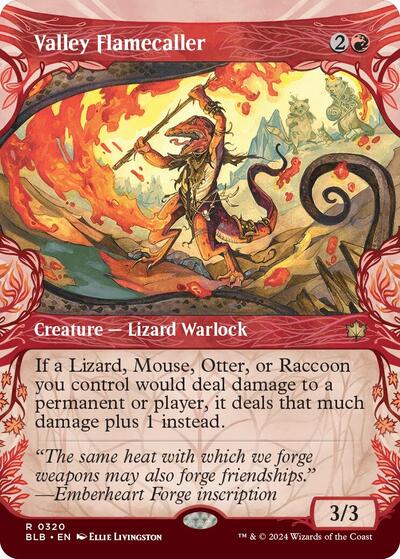 Valley Flamecaller (Showcase) (Bloomburrow) Light Play Foil