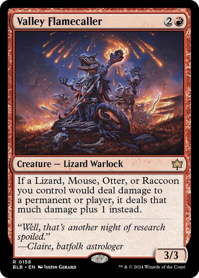 Valley Flamecaller (Bloomburrow) Light Play Foil