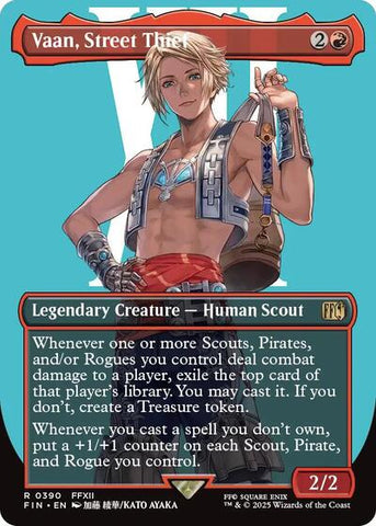 Vaan, Street Thief (Borderless) (Universes Beyond: FINAL FANTASY) Light Play Foil