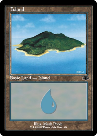 Island (404) (Retro Frame) (Dominaria Remastered) Light Play Foil