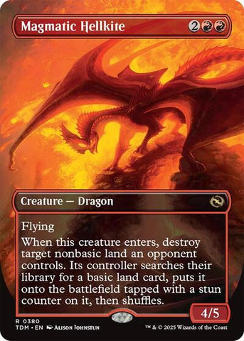 Magmatic Hellkite (Borderless) (Tarkir: Dragonstorm) Near Mint Foil