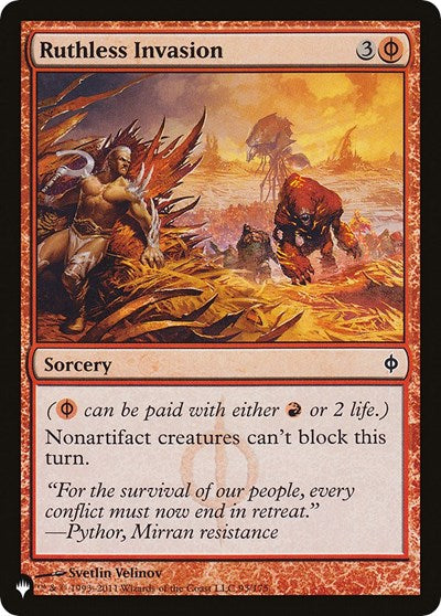Ruthless Invasion (The List) Near Mint