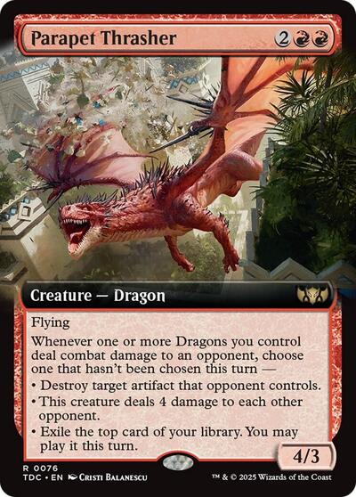 Parapet Thrasher (Extended Art) (Commander: Tarkir: Dragonstorm) Near Mint