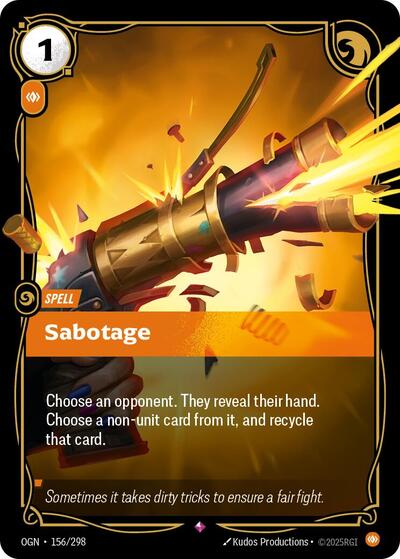 Sabotage (Origins) Near Mint Foil