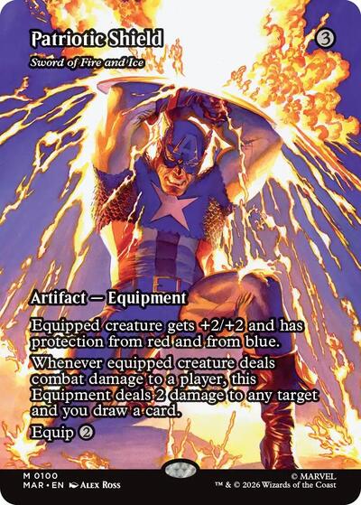 Patriotic Shield - Sword of Fire and Ice (Borderless) (Marvel Eternal-Legal) Near Mint Foil