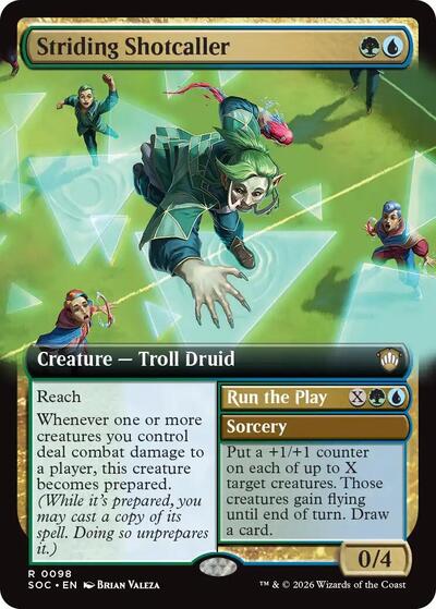 Striding Shotcaller (Extended Art) (Commander: Secrets of Strixhaven) Near Mint