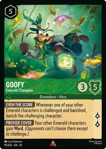 Goofy - Emerald Champion (Whispers in the Well) Near Mint Cold Foil