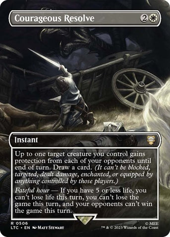Courageous Resolve (Borderless) (Commander: The Lord of the Rings: Tales of Middle-earth) Near Mint Foil