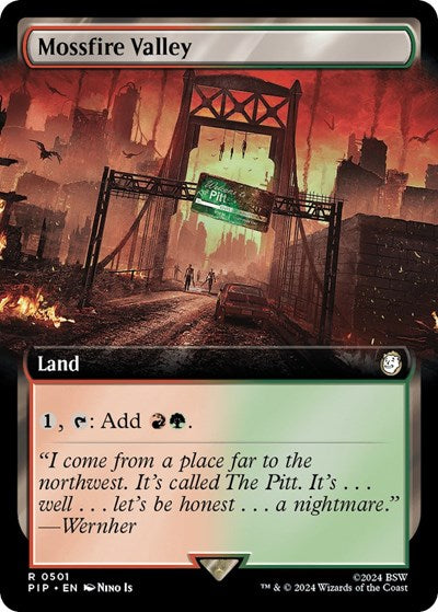 Mossfire Valley (Extended Art) (Universes Beyond: Fallout) Near Mint Foil