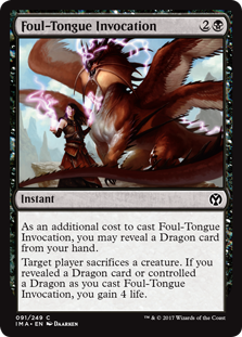 Foul-Tongue Invocation (Iconic Masters) Light Play Foil