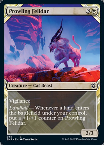 Prowling Felidar (Showcase) (Zendikar Rising) Near Mint Foil