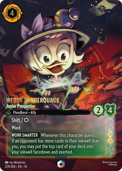 Webby Vanderquack - Junior Prospector (Enchanted) (Whispers in the Well) Near Mint Holofoil