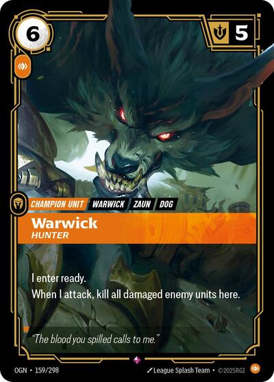 Warwick Hunter (Origins) Near Mint Foil