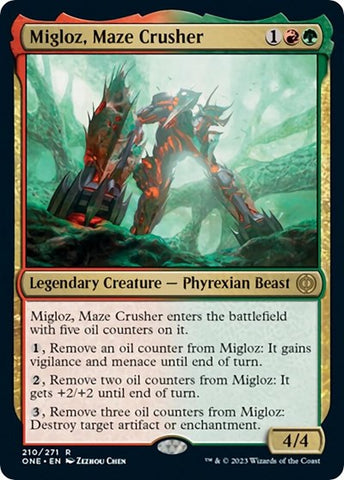 Migloz, Maze Crusher (Phyrexia: All Will Be One) Near Mint Foil