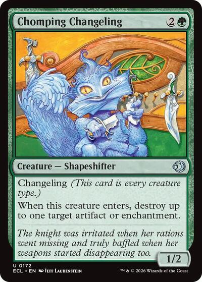 Chomping Changeling (Lorwyn Eclipsed) Near Mint Foil