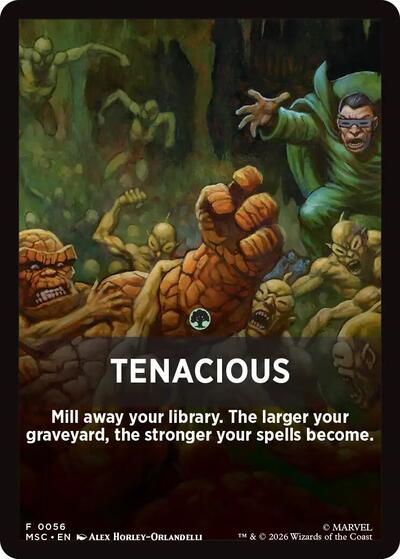 Tenacious Theme Card (Commander: Marvel Super Heroes) Near Mint