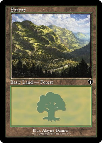 Forest (449) (Retro Frame) (Commander Masters) Near Mint Foil