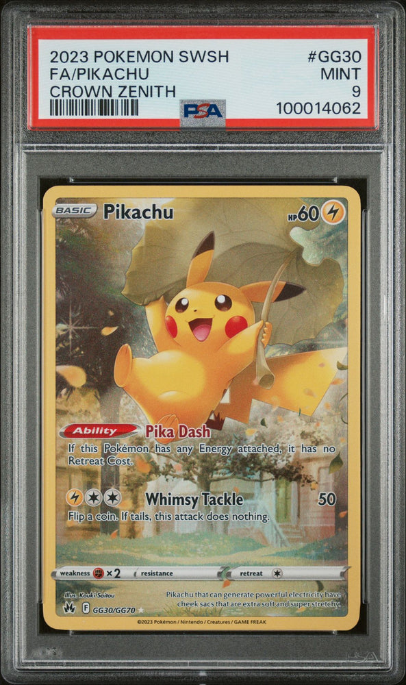 2023 POKEMON SWSH CROWN ZENITH GG30 FULL ART/PIKACHU PSA 9