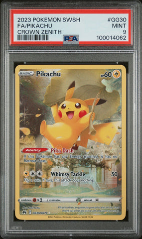 2023 POKEMON SWSH CROWN ZENITH GG30 FULL ART/PIKACHU PSA 9