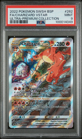 2022 POKEMON SWSH BSP 262 FULL ART/CHARIZARD VSTAR UPC-CHARIZARD PSA 9
