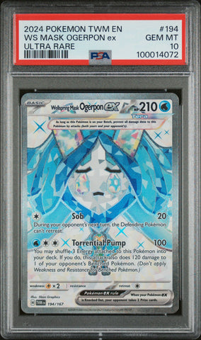 2024 POKEMON TWM EN-TWM 194 WELLSPRING MASK OGERPON EX UR  PSA 10
