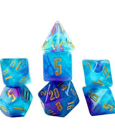 Sirius Dice: Polyhedral 7-Die Set - Cerulean Nebula
