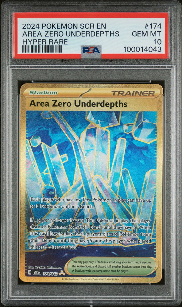 2024 POKEMON SCR EN-STELLAR CROWN 174 AREA ZERO UNDERDEPTHS HR  PSA 10