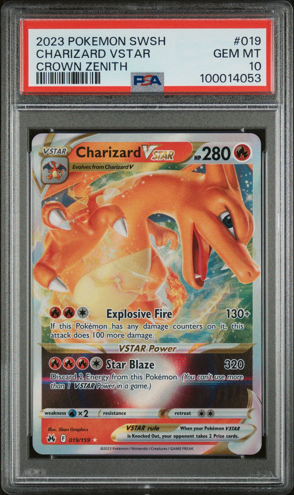 2023 POKEMON SWSH CROWN ZENITH 019 CHARIZARD VSTAR PSA 10